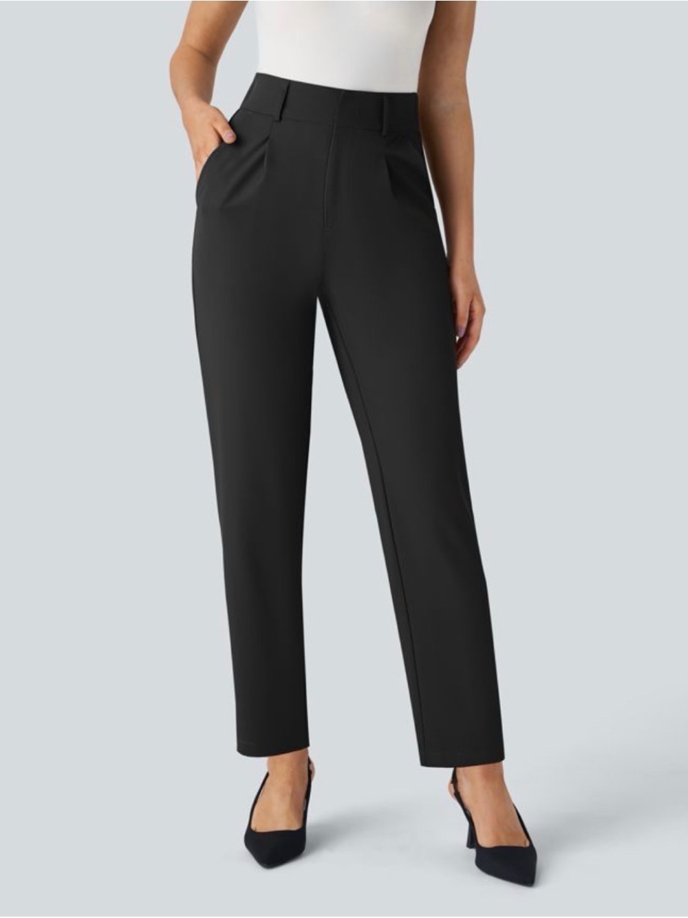 Halara DayStretch High Waisted Side Pocket Straight Leg Capri Work Pant MP